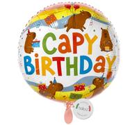 balloa Globo de aluminio Capybara Happy Birthday, globo de helio con diseño de animales, decoración de cumpleaños, fiesta infantil, decoración, regalo de cumpleaños, decoración de fiestas, globo de