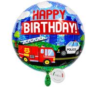 balloa Globo de aluminio con texto "Happy Birthday", multicolor, globo de helio, decoración de cumpleaños, decoración de cumpleaños, decoración para fiestas infantiles, 33 cm