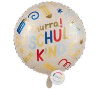 balloa Globo de aluminio Hurra para niños escolares, globos de helio, decoración para el comienzo del colegio, diseño para fiesta escolar, regalo para el primer día de escuela, decoración de