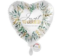 balloa Globo de aluminio para boda, corazón Just Married, globos de helio juntos para la vida, globos para decoración de bodas, decoración de fiestas, regalo para bodas y novios, 33 cm