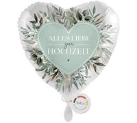 balloa Globo de aluminio para boda, diseño de corazón, globo de helio, para decoración de bodas, fiestas, regalo para bodas y novios, 33 cm