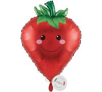 balloa Globo de aluminio XXL con cara sonriente de fresa, globo de helio, decoración para fiestas infantiles, globos de cumpleaños para fiestas, cumpleaños infantiles, regalo para fiestas infantiles