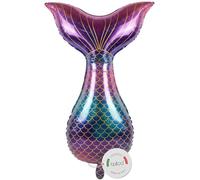 balloa Globo de aluminio XXL con forma de cola de sirena, bajo el agua, globos de helio, animales marinos, decoración de sirena, para cumpleaños infantiles, decoración de fiestas, océano, regalo de