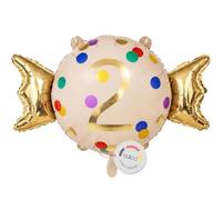 balloa Globo de aluminio XXL con número 2 confeti, globos de helio para 2 cumpleaños, decoración de cumpleaños, número uno, cumpleaños infantiles, regalo para 2 cumpleaños, decoración de fiestas