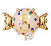 balloa Globo de aluminio XXL con número 8 confeti, globos de helio para 8 cumpleaños, decoración de cumpleaños, número ocho, cumpleaños infantiles, regalo para 8 cumpleaños, decoración de fiestas