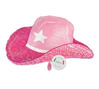 balloa Globo de aluminio XXL con sombrero de vaquera rosa, globo de helio decoración occidental, decoración para fiestas, cumpleaños, idea de regalo para cumpleaños infantiles, sombrero de vaquero