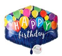 balloa Globo de aluminio XXL Happy Birthday Globos multicolor, globos de helio, decoración para fiestas, cumpleaños, idea de regalo de cumpleaños, globos de aluminio, decoración para adultos