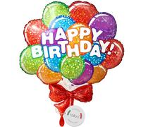 balloa Globo de aluminio XXL Happy Birthday Ramo de globos, globos de helio, decoración para fiestas, cumpleaños, idea de regalo de cumpleaños, globos de papel de aluminio, decoración para adultos