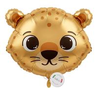 balloa Globo de aluminio XXL Happy Guepardo con diseño de animales, globo de helio, decoración de cumpleaños infantil, diseño de safari, para fiestas, celebraciones en la selva, regalo de cumpleaños