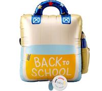balloa Globo de aluminio XXL mochila escolar Back to School, globo de helio decoración para el comienzo del colegio, diseño para fiesta escolar, regalo para el primer día de escuela, fiesta infantil