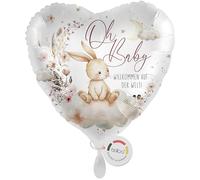 balloa Globo de aluminio XXL Oh Baby Welcome to the World, globo de helio para nacimiento, idea de regalo para baby shower, decoración para niños y niñas, globo de 53 cm