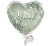 balloa Globo de aluminio XXL para bodas Just Married, diseño de corazón, globo de helio para siempre y para siempre, para decoración de bodas, fiestas, regalo para bodas y novios, decoración de bodas
