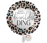 balloa Globo de aluminio XXL para cumpleaños, diseño de Leo salvaje, globo redondo de cumpleaños con frase, globo de helio, para decoración de fiestas, regalo de cumpleaños, 53 cm