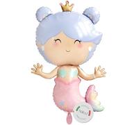 balloa Globo de aluminio XXL Sirena Mermaid, globo de helio bajo el agua, globo de sirena para fiestas, cumpleaños infantiles, regalo de cumpleaños, globo de sirena para niñas y mundo submarino, 79 cm