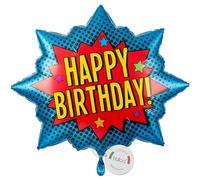 balloa Globo de aluminio XXL Superhero Happy Birthday, globo de helio cómic, globo de helio cómic, globo de cumpleaños, fiesta de cumpleaños, regalo de cumpleaños, decoración de fiestas, globo de