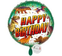 balloa Globo de papel de aluminio con texto "Happy Birthday", color blanco y dorado, globo de helio, decoración de cumpleaños, decoración de cumpleaños, decoración para fiestas, 33 cm