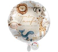 balloa Globo de papel de aluminio para bautizo con animales, león koala jirafa, oveja y ballena, regalo para bautizo para niños y niñas, globo adecuado para helio, decoración decorativa para iglesia