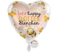 balloa Globo de papel de aluminio XXL Bee Happy Flottes Abejas, globo de corazón con diseño de abejas, adecuado para helio, regalo de cumpleaños, decoración de fiesta, color rosa para niños y adultos