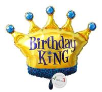 balloa Globo de papel de aluminio XXL, corona de cumpleaños, decoración para fiestas, globos de helio, diseño de rey para cumpleaños infantiles y fiestas de cumpleaños, regalo de cumpleaños