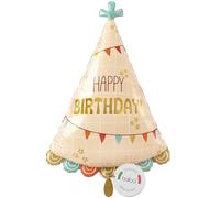 balloa Globo de papel de aluminio XXL Happy Birthday Boho, sombrero de fiesta, globo de helio, decoración de cumpleaños, decoración de cumpleaños, idea de regalo para niños y adultos, fiesta de