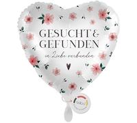 balloa Globo de papel de aluminio XXL para bodas, decoración de flores, globo de helio para novios, fiesta de boda, regalo de boda, decoración de bodas, 53 cm