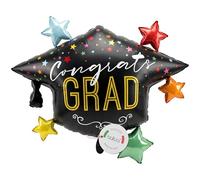 balloa Globo de plástico XXL Congrats Grad Helio, regalo para graduación, graduación para graduación, graduación, estudio, exámenes, decoración de fiesta, graduación, 83 cm