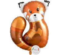 Balloa Globo tipo lámina XXL Panda Rojo, Globo de helio con temática de animales del bosque, Globo con motivo de animales para fiesta de cumpleaños infantil, Regalo para cumpleaños de temática