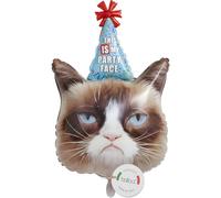 balloa Globo XXL para fiesta de gato, globo de helio, decoración de cumpleaños, divertido globo de cumpleaños con texto en alemán "Animales" para adultos y niños, regalo de