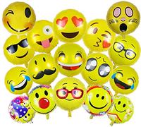ballonfritz® Juego de globos para fiestas con emoji, 15 + 2, para imágenes únicas en bodas, fiestas, cumpleaños u otras ocasiones