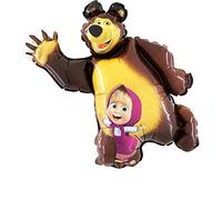 Ballonim® Globos de Masha y el oso, 90 cm/45 cm, globos de papel de aluminio, decoración para fiestas de cumpleaños (Masha y el oso)