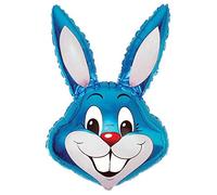 Ballonim® Globos de plástico con Forma de Cabeza de Conejo Azul, Aprox. 80 cm, decoración de cumpleaños