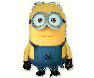 Ballonim® Minion Dave Globo XXL Aprox. 86 cm Globo de Aluminio para Fiestas y Decoración de Cumpleaños, Unisex, Juvenil, 1 Unidad