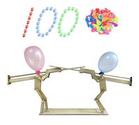Balloon Bamboo Man Battle - 2025 New Marionnette D' En Bois, Jeu De Combat D' Bamboo Man | Jouet Interactif En Bois Avec 100 Ballons Pour 2 Joueurs Hommes Femmes Adultes