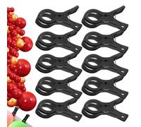 Balloon Clips, 10-Piece Heavy Duty Backdrop Clamps, 3.54x1 in Multi-Purpose Functionality, Balloon Arch Holder for Wedding, Birthday Party, Studio, Home Improvement, Abs, Black, Clear, Beige