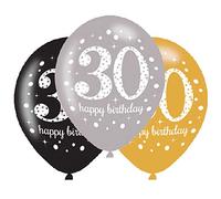 BALLOON pk6 27cm Age 30 Sparkl