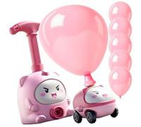 Balloon Powered Launch Car Air Power Toy 22x12x10cm | Hand Push Balloon Launcher Vehicle Set - ABS Kids Educational Stem Science Experiment Fun Toy with 6 Balloons Random Color