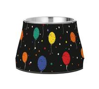 Balloon Star Rainbow Polka Dots Pets Cuencos de agua y comida de acero inoxidable elevado para mascotas para gatos de alimentación lenta