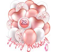 Balloono Juego de 60 globos de cumpleaños con banderines "Happy Birthday", color oro rosa