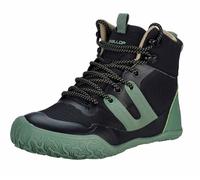 BALLOP Kuluba W - Zapatos descalzos para niños, color turquesa - Botas de senderismo impermeables para aventuras al aire libre en cualquier clima, sensación natural, Negro Verde, 29 EU