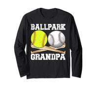 Ballpark Grandpa Softball Baseball Ballers Father's Day Manga Larga