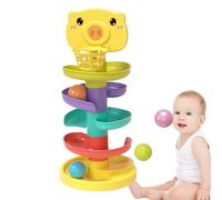 Ballrutschspielzeug - Kugelturm 33cm Bahn, Pila Rollwirbel | Lustiges Lernspiel Motorik Greiftraining Turmset, Kindergarten Kindergarten Cartoon Schwein Geräusch Regalo Aktivspaß for Mädchen