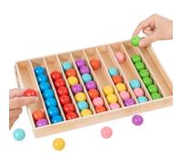 Balls Color Sorting Toy, Wooden Educational Game, 12.2x7.68x2.09 Inches Color Sorting Activity with Cognitive Development, Fine Motor Skill Learning for Boys, Girls, Classroom, Homeschool, or