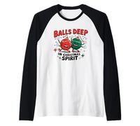 Balls Deep in Christmas Spirit Camiseta Manga Raglan