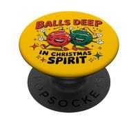 Balls Deep in Christmas Spirit PopSockets PopGrip Adhesivo
