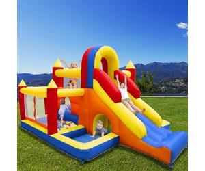 Ballsea - Castillo hinchable con soplador, paraíso Infantil con tobogán, para interiores, tamaño XXL, red de seguridad, certificado EN71, apto para 3-8 años