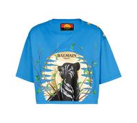 Balmain - Disney x : The Lion King - Camiseta corta estampada Cassius Khumalo - Tops - Mujer - Azul - S -