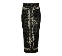 Balmain - Falda midi de lentejuelas con bordado de 'Carta de amor' - Skirts - Mujer - Negro - S -