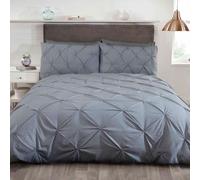 Balmoral Clavija Tuck Gris Súper Funda Nórdica de Cama Ropa de Lujo