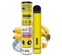 Balmy POD DESECHABLE ZERO 600 CALADAS, CIGARRILLOS ELECTRONICOS DESECHABLES SIN NICOTINA, Brooklyn Poods, (BANANA)