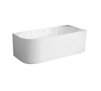 Balneo AVOLA - Bañera de esquina de acrílico independiente, color blanco, 160 x 75 x 58 cm, moderna, 48 kg, 255 litros, esquina